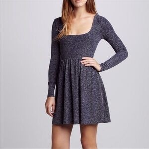 Free People | Dresses | Free People Long Sleeve Blue Dress | Poshmark